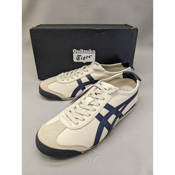 Onitsuka Tiger MEXICO 66 Leather 1183C102-200 Birch/Peacoat Unisex Size 7.5 - Picture 1 of 12